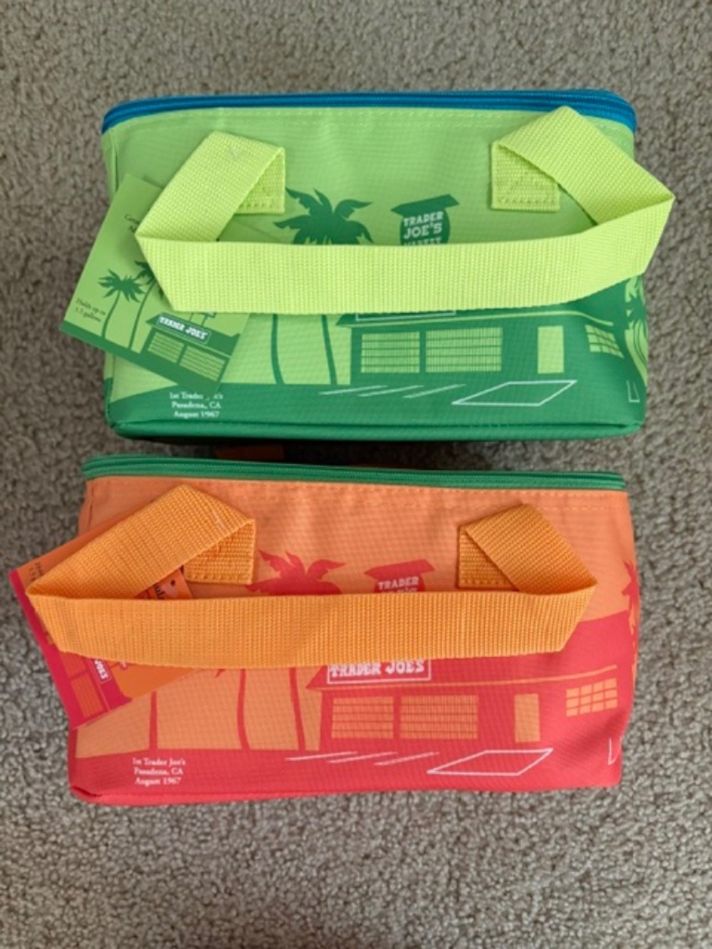 Trader Joe’s Peach Lime Green Mini Insulated Tote Bag Summer 2026 VIRAL NEW